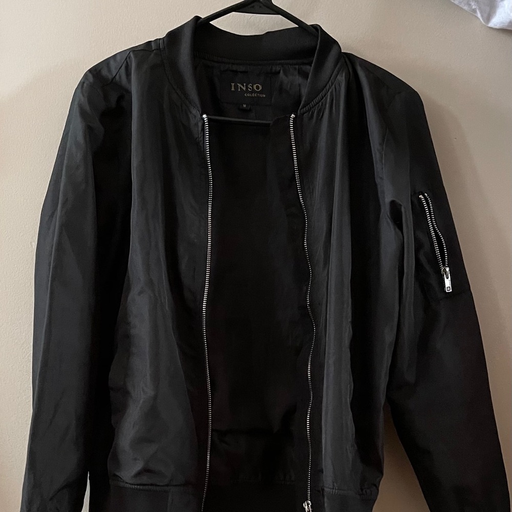 Inso black bomber jacket